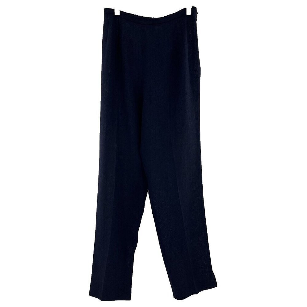 Emmelle‎ Crepe Essential Tapered Leg Dress Casual Pant Flat Front Size S Navy